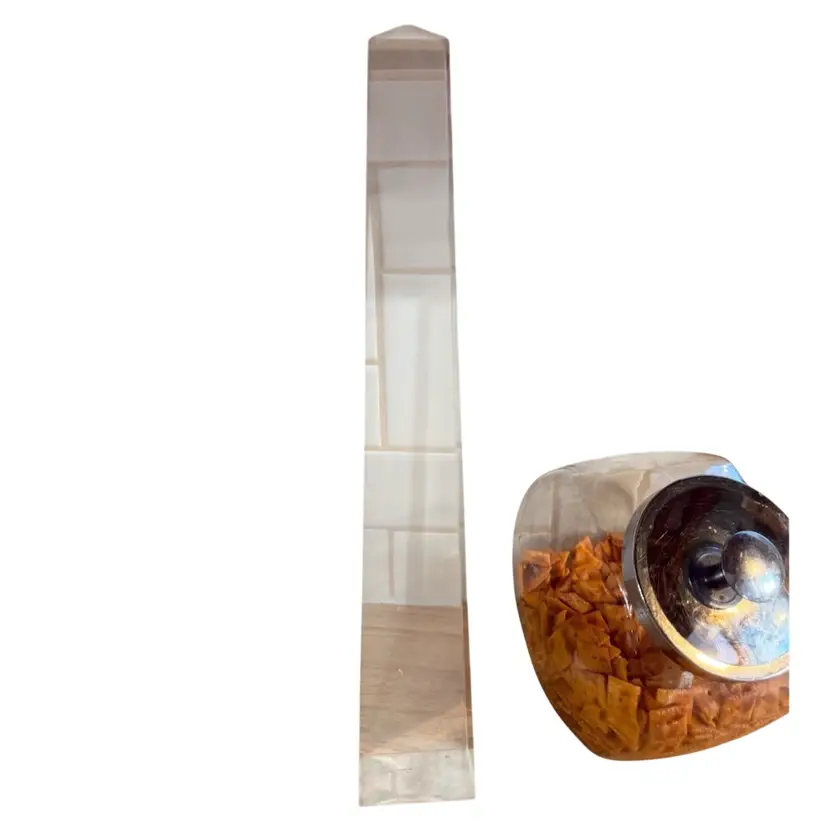 12 in. Clear Hand Crafted Crystal Obelisk