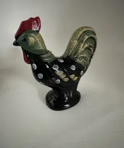 Rare Fenton Folk Art Collection Black Glass Rooster Signed D Caplinger