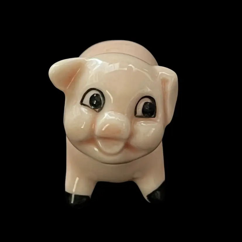 Vintage 1970s Anthropomorphic Bone China Piglet Figurine