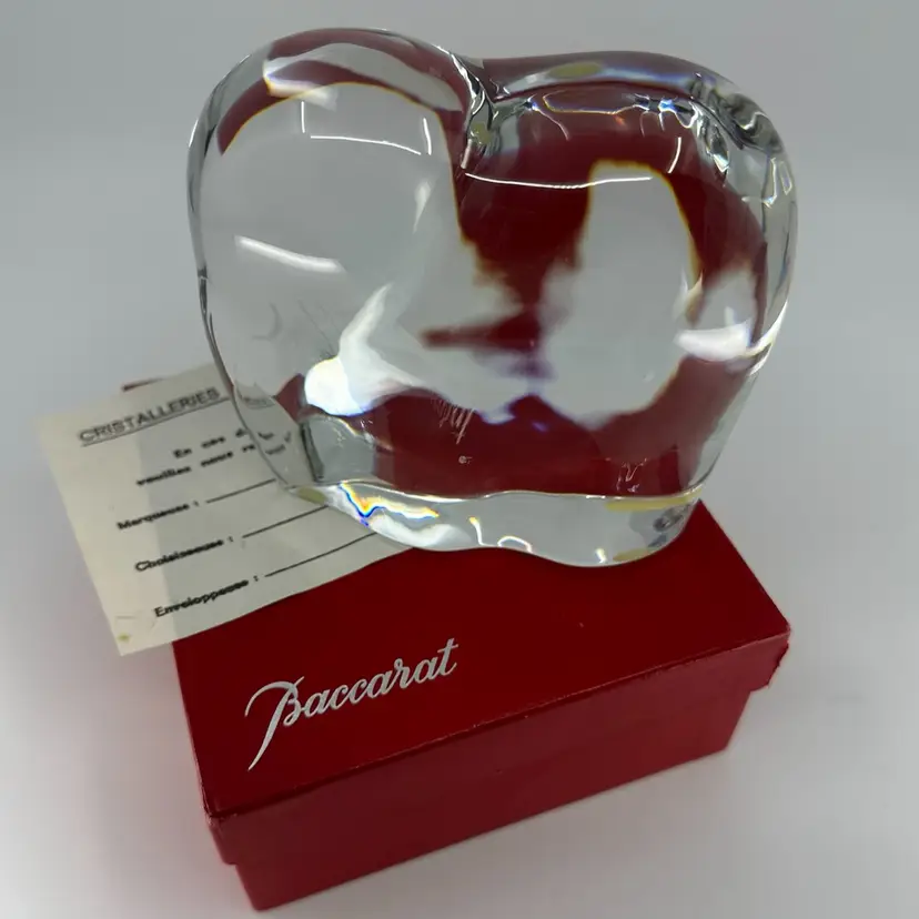 Baccarat France Crystal Art Glass Elephant Paperweight In Original Box And Paperwork