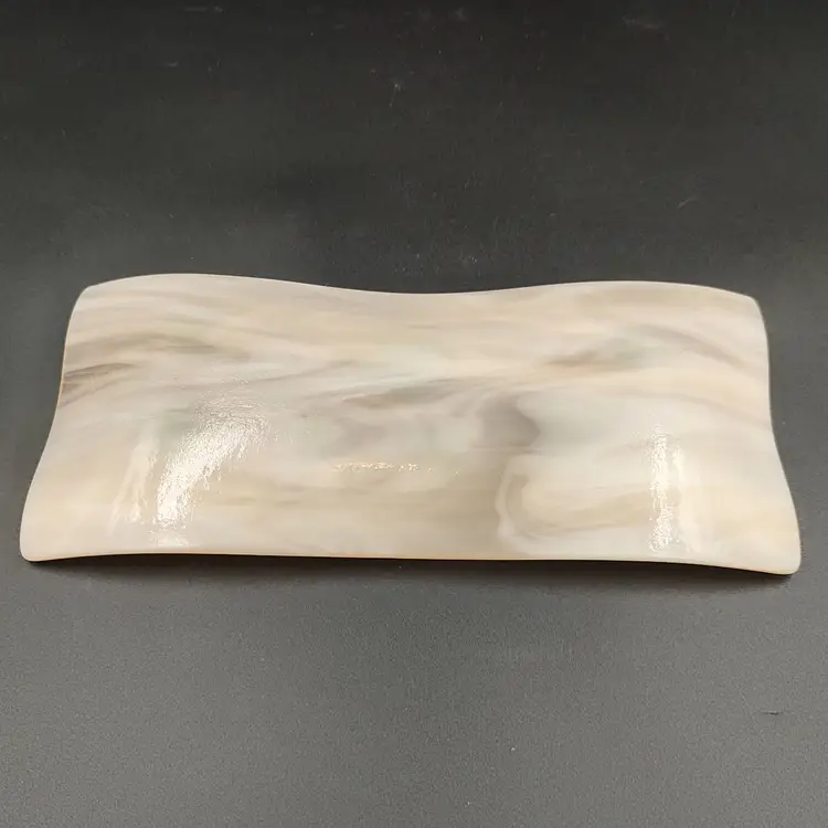 Fused Glass Trinket Dish With Leaf Motif