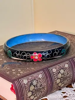 Vintage Cloisonné Enamelware Bracelet 9”