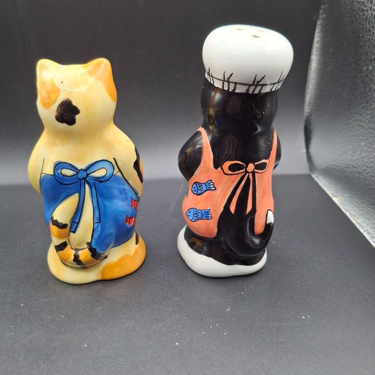 Catzilla Big On Cats Chef Gardener Ceramic Salt & Pepper Shakers