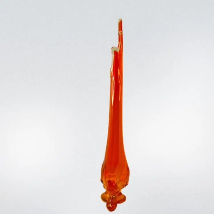 MCM Viking 23. 5” Orange Permission Three Foil Swung Vase UV Reactive