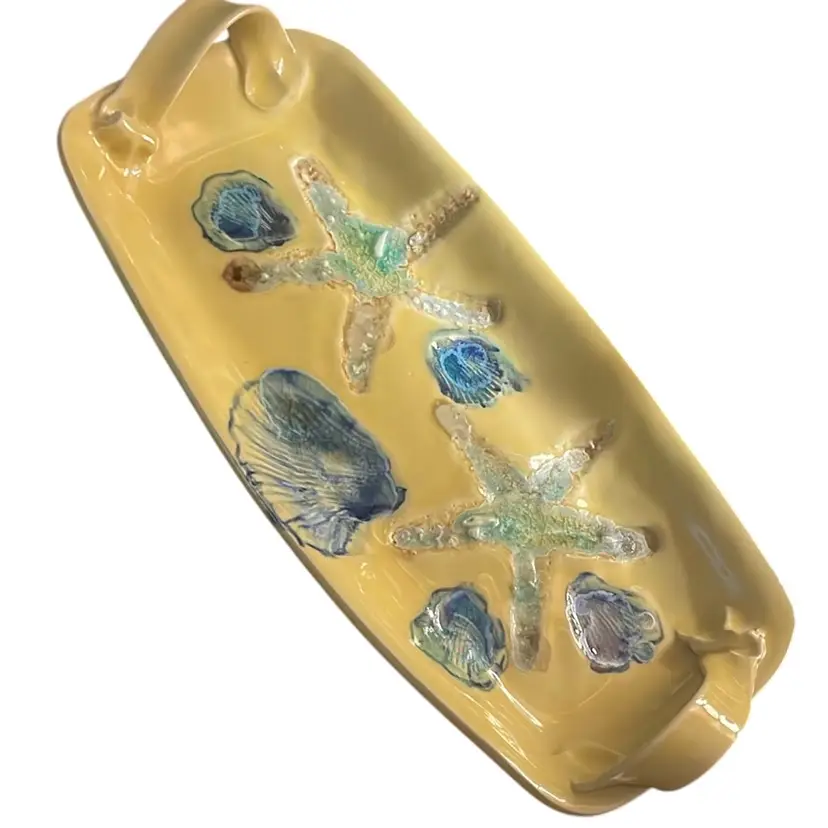 Whimsical Yellow Pottery Tray