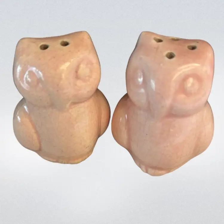 Pink Owl Salt And Pepper Set