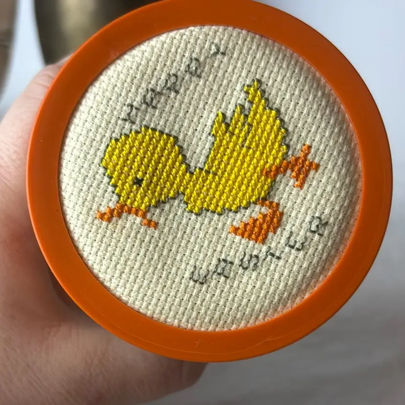 Embroidered Chick Mason Jar