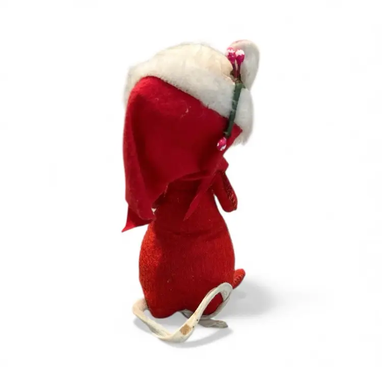 Vintage Annalee Mobilitee Christmas Mouse Figurine Winking