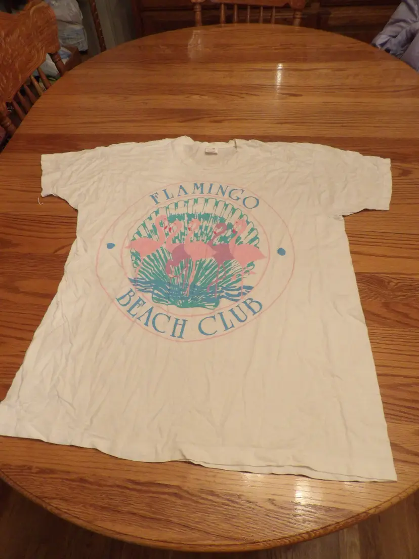 * Vintage Sherry One Size Flamingo Club Single Stitch Tshirt Miami FL