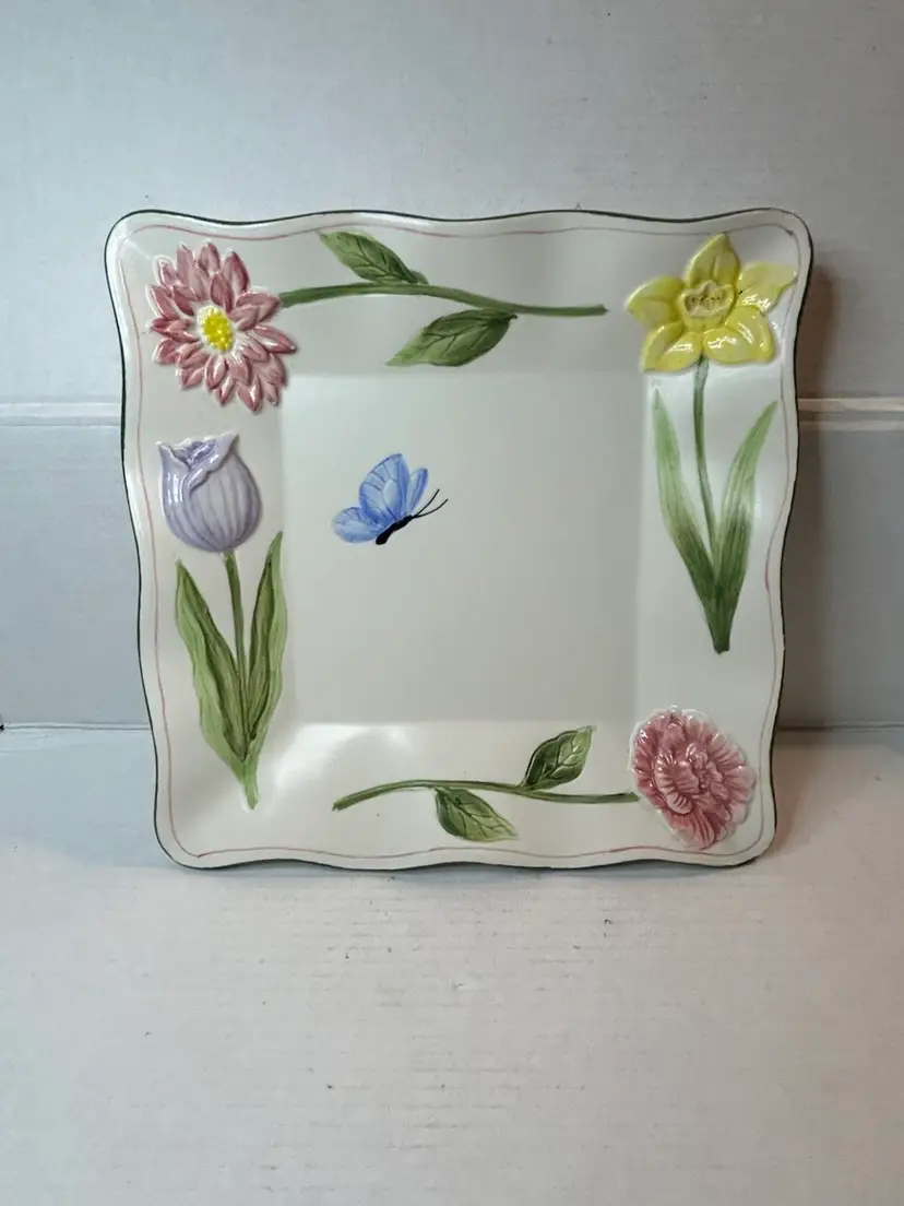 Jackel Limited Edition Flower And Butterfly Square Plate