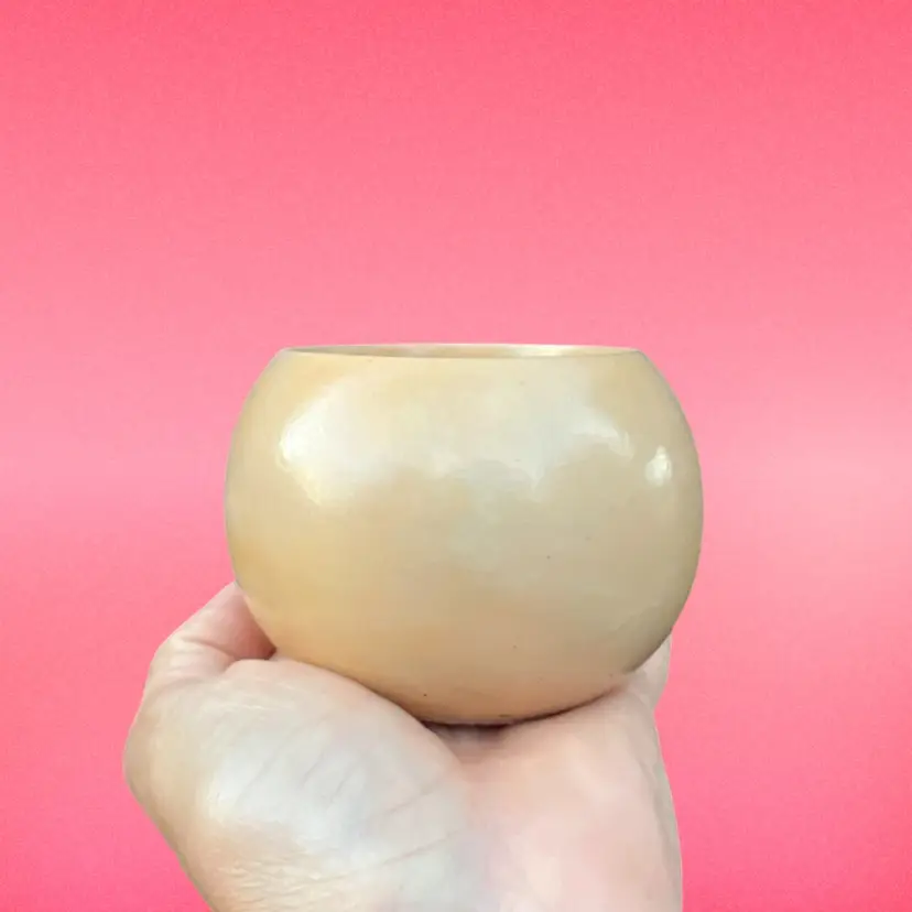 3” Light Peach Concrete Globe Planter