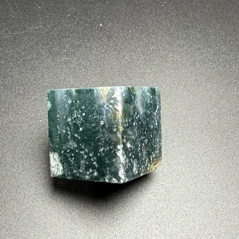 Natural Green Moss Agate Floating Cube Drusy Stone Crystal Healing 1.5" 160g