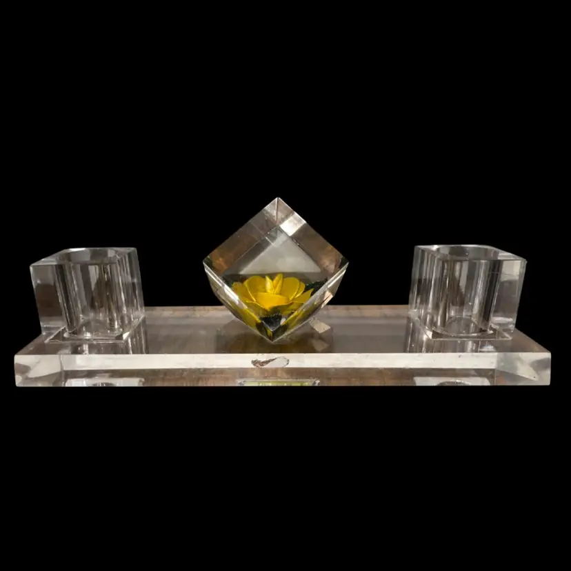 Vintage Acrylic Or Lucite Double Candle Holder