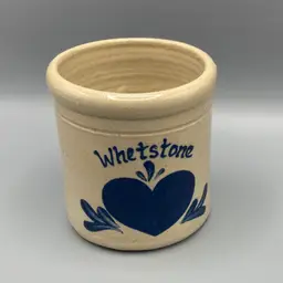 Vintage Whetstone Blue Heart Crock - 1997