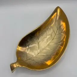 MCM Gold And Yellow Leaf Bowl Hand Painted And Signed Sharon ‘66