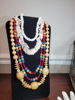 Costume Lot of Wood and Shell Jewelry
