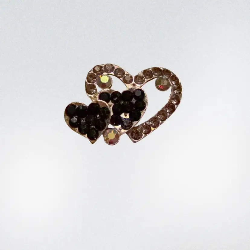 Fun Rhinestone Adjustable Heart Ring