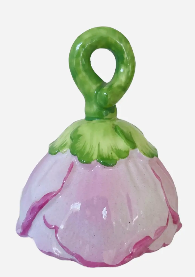 Villeroy & Boch Flower Bell Pink Green Leaves  3.5” Tall 3” Wide
