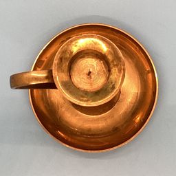 Vintage Brass Taper Handle Candle Holder Colonial