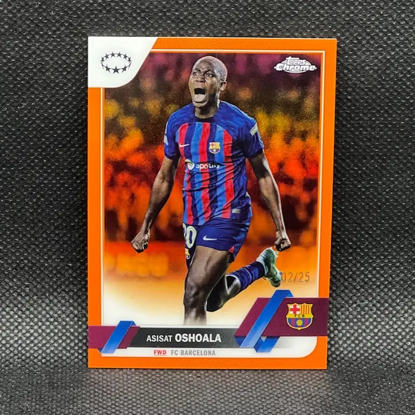 Asisat Oshoala 2022/22 Topps Chrome Orange Refractor /25 Soccer Card