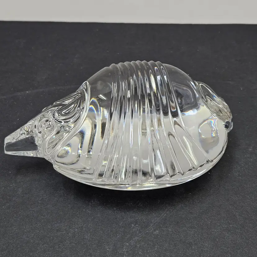 Signed Steuben David Dowler Glass Crystal Armadillo Figurine Paperweight