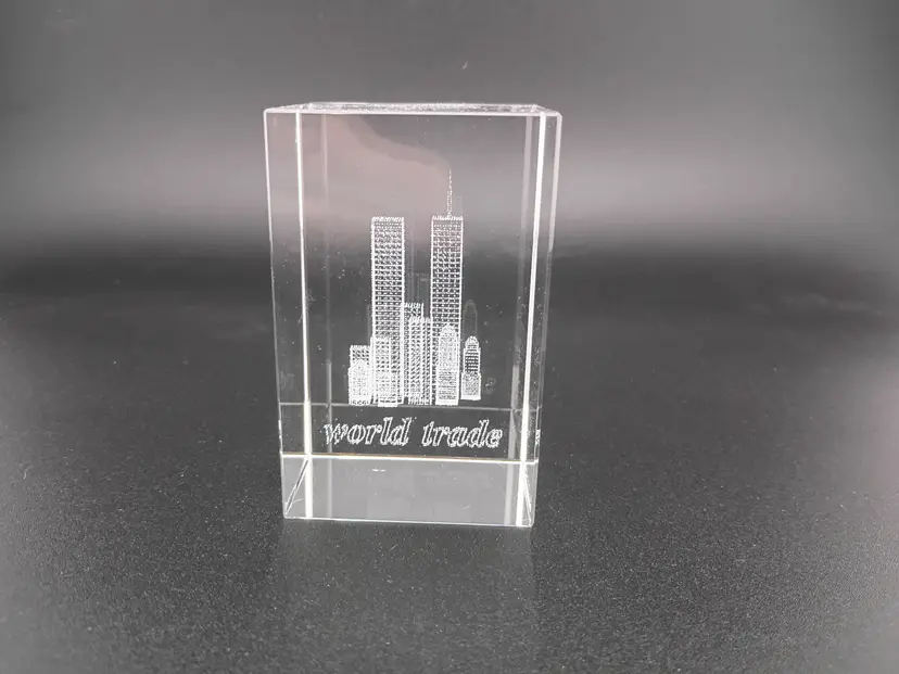 Laser etched World Trade Center paperweight