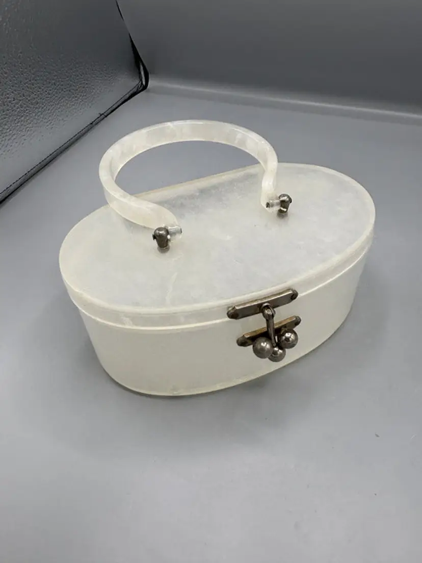 Vintage marbleized Lucite hard purse
