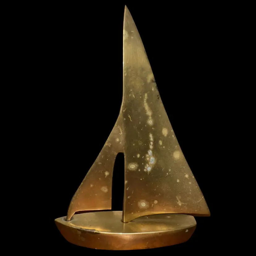 Brass Sailboat Sculpture