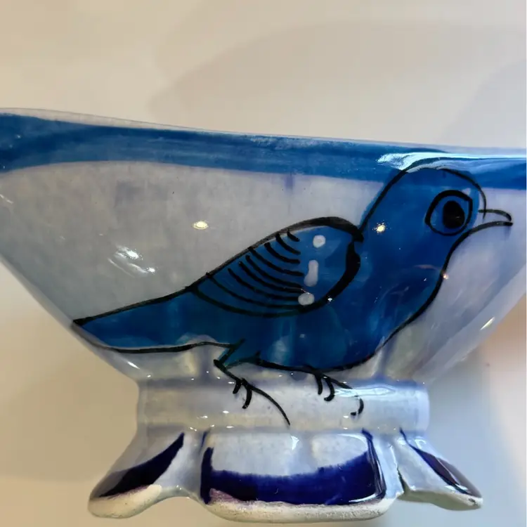 Hand Painted Bird Gravy Boat