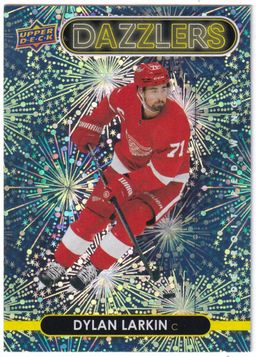 2021-22 Upper Deck Dazzlers Green #DZ69 Dylan Larkin Detroit Red Wings Hockey Card