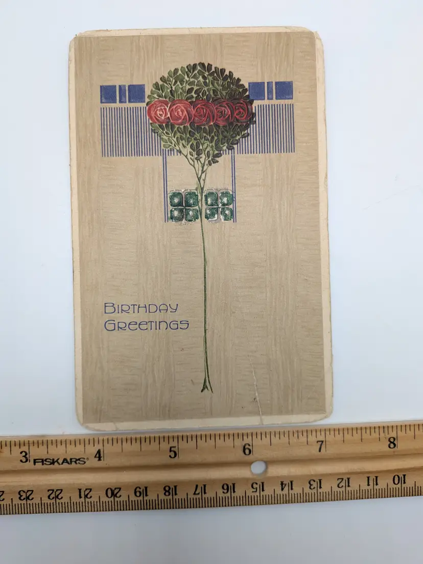 E37. ANTIQUE POSTCARD BIRTHDAY GREETINGS GERMAN