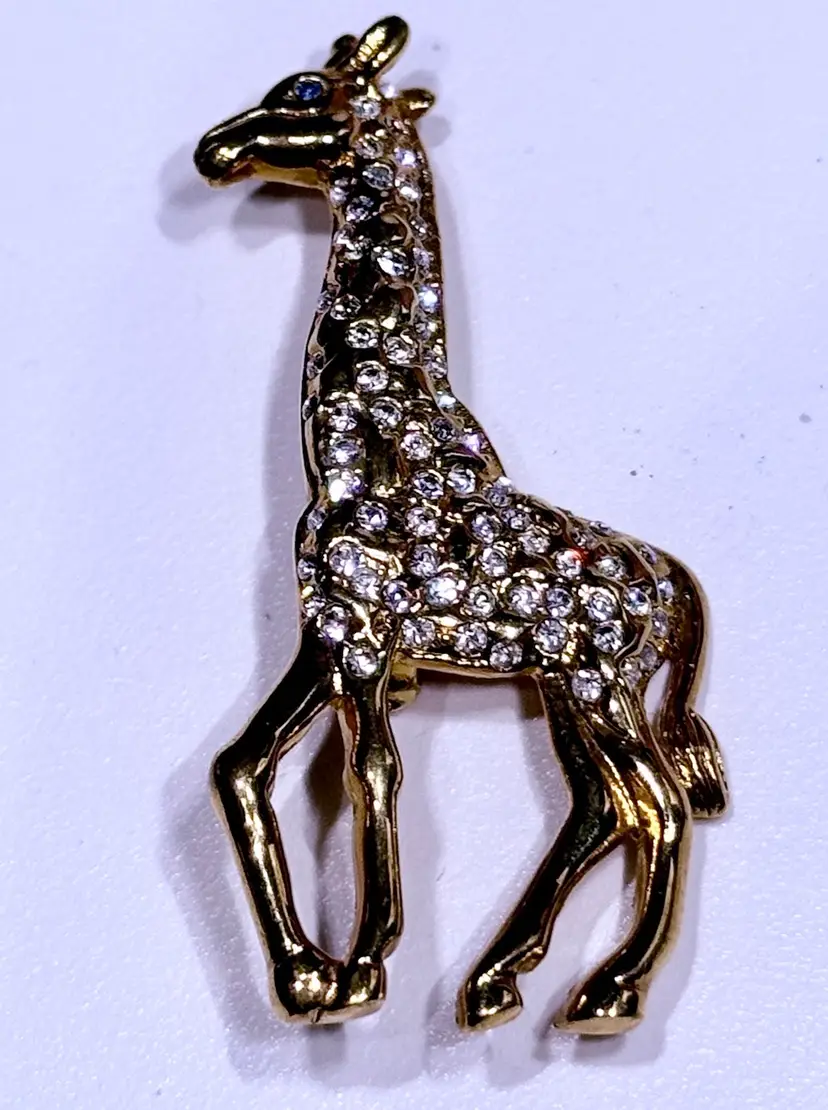 1999 Vintage P.S. Co Rhinestone Giraffe Brooch