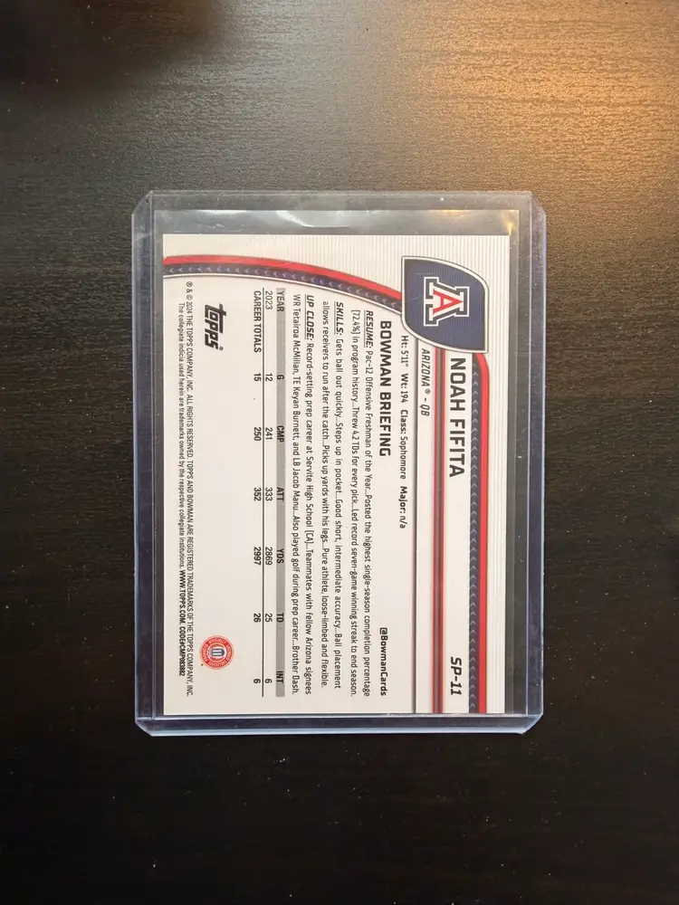 Noah Fifita 2024 Bowman Chrome U 1st SP Image Variation