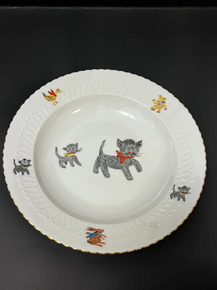 Seltmann Weiden Bavaria “Elisabeth” Kitten Porcelain Plate 8”🐈‍⬛