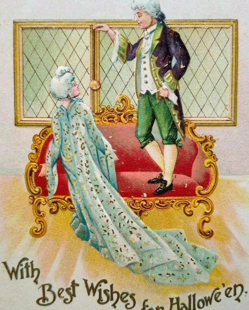 Victorian Halloween Postcard Gottschalk Dreyfuss & Davis Series 2040 Unused