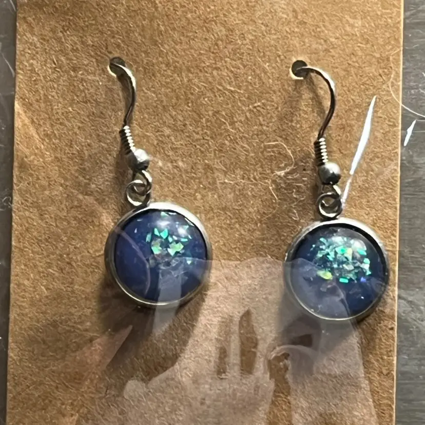 Dangle Foil/Glitter Earring Handmade By Me As Pictured