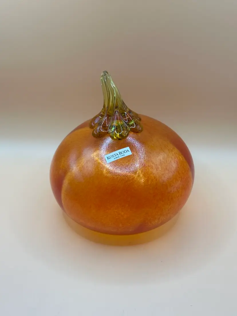 KOSTA BODA Art Glass Frutteria Collection Orange Pumpkin