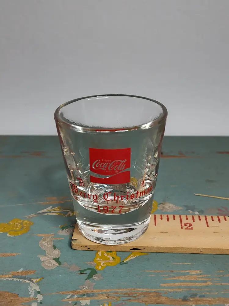 Vintage Coca-Cola "Merry Christmas" shot glass