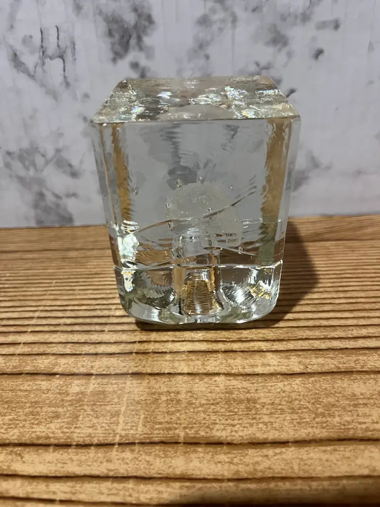 #3405 - Ice Block Candle Holder/Paperweight -approx 3.25x2.25”