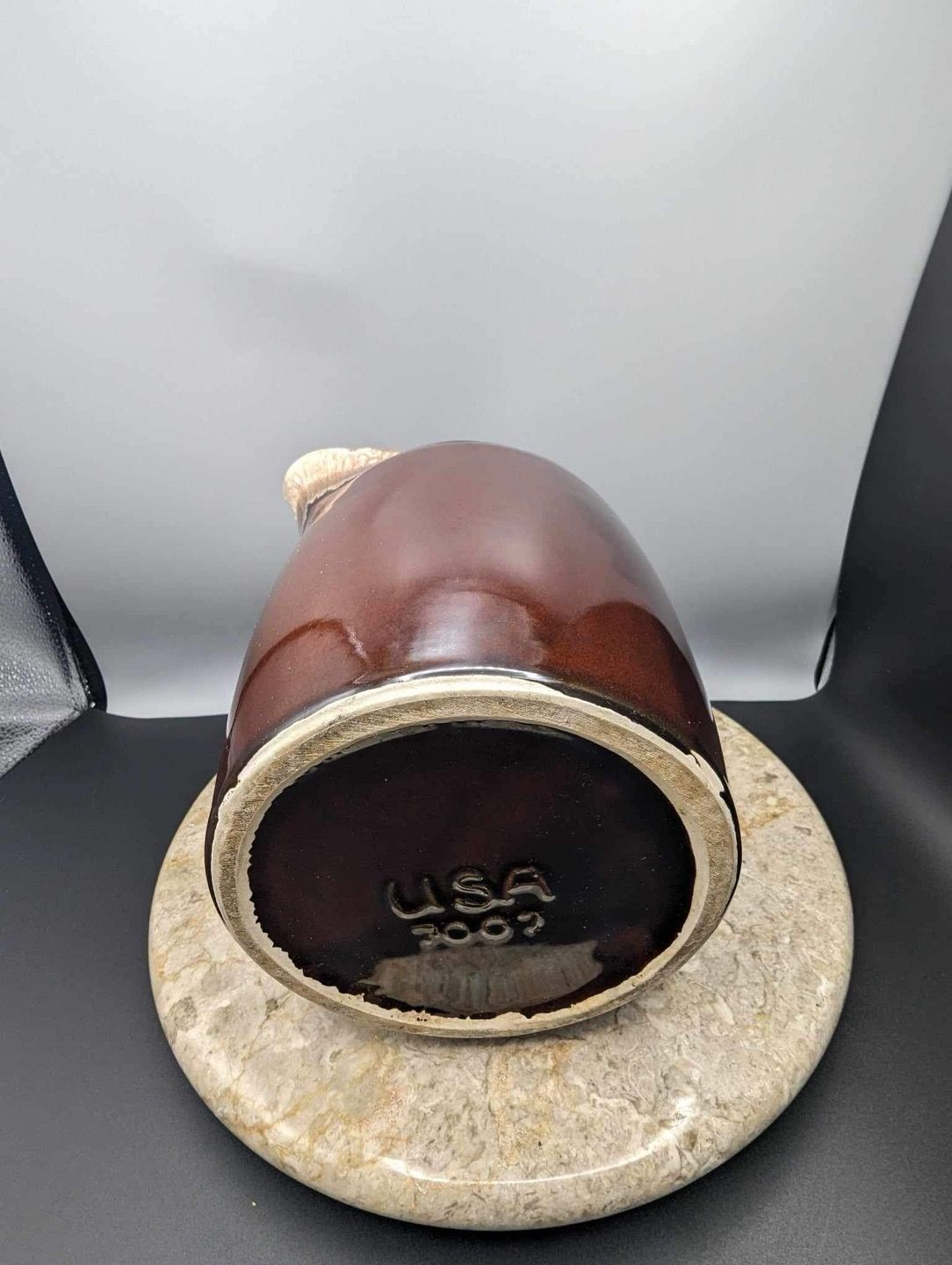 Vintage McCoy Pottery USA 7007 Brown Glazed Drip Pitcher 8