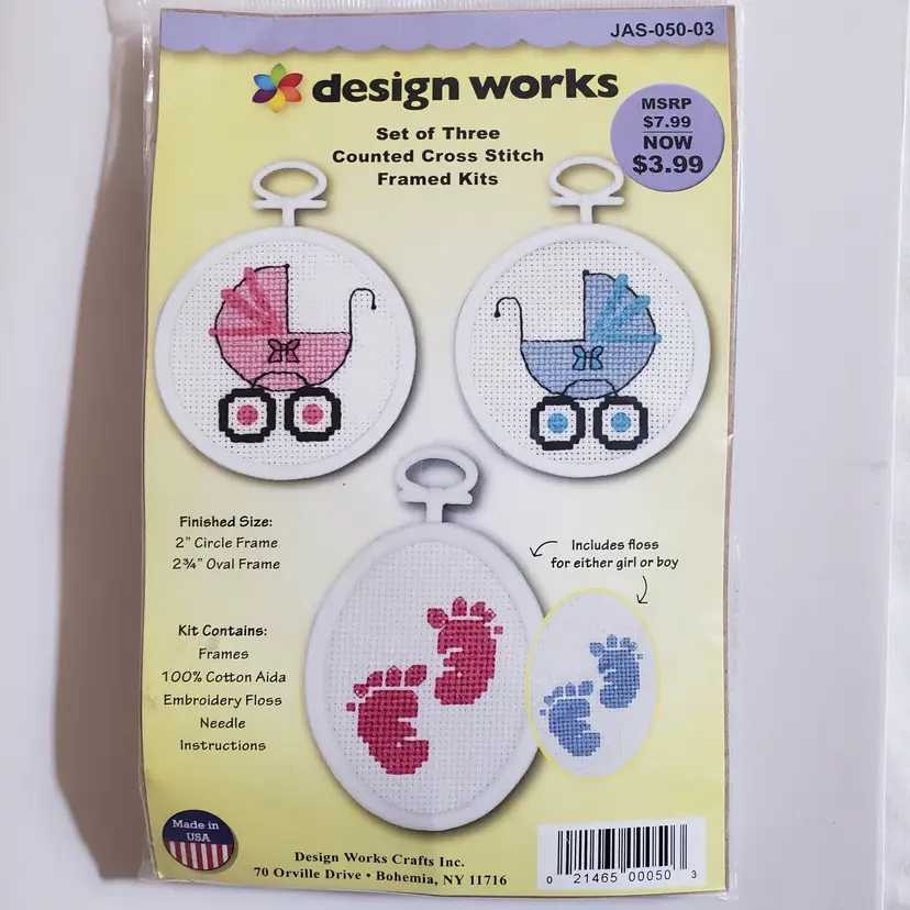 NOS Design Works cross-stitch kit baby themed