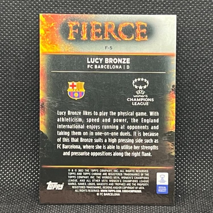 Lucy Bronze 2022/23 Topps Chrome Fierce Orange /25 Barcelona Soccer Card