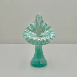 Fenton Iridescent Aqua Blue Jack In Pulpit