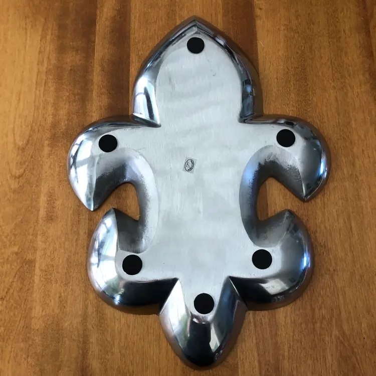 IHI Fleur De Lis Silver Metal Serving Tray Plate Dish India