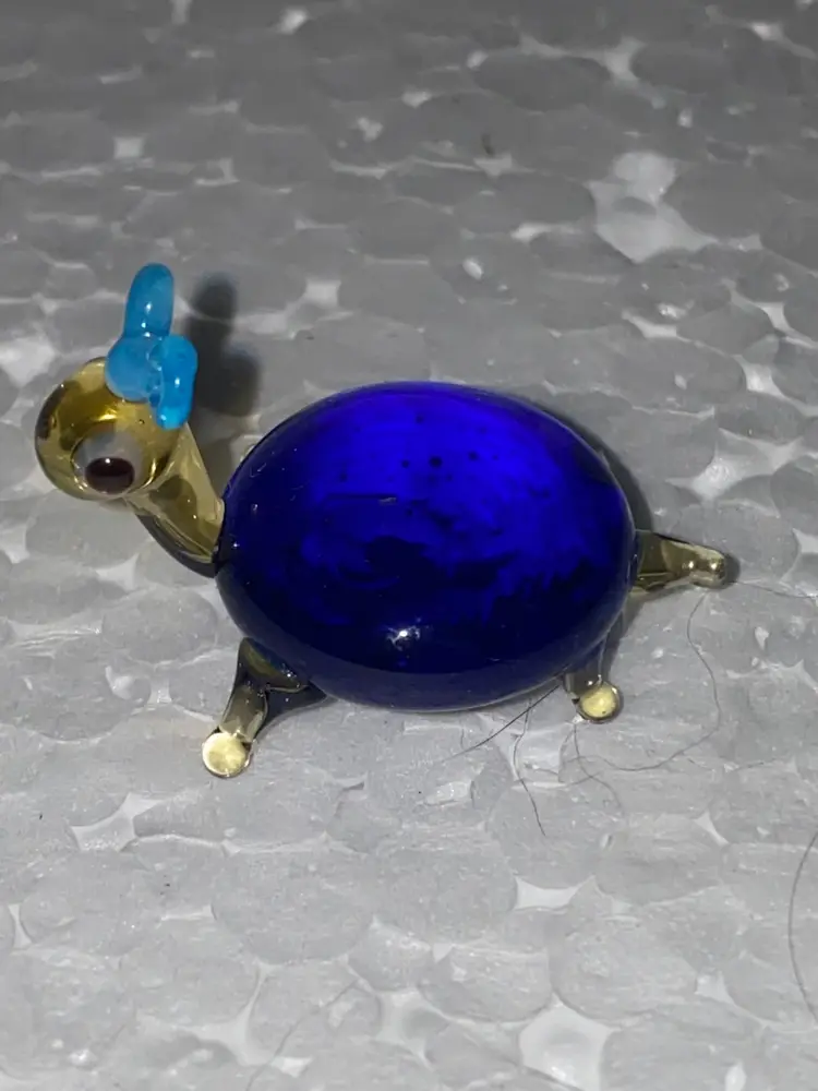 #01 25% Off In From Ukraine Miniature (1 To 1.5") Blown Glass  Amber And Black Cat Front And Back Photos (was $8)