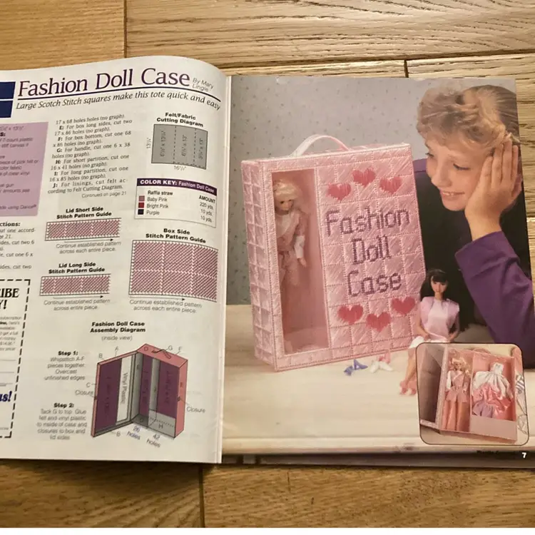 Plastic Canvas #36 1995 Fashion Doll Case, Vases and More