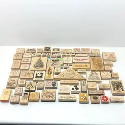 #03 - Lot of 70 Stampin’ Up! and Other Brands Wood Stamps 1994 to 2006 Some Unused