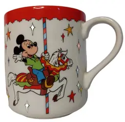 Vintage Disneyland Disney World Mickey Minnie Mouse Donald Duck Carousel Cup