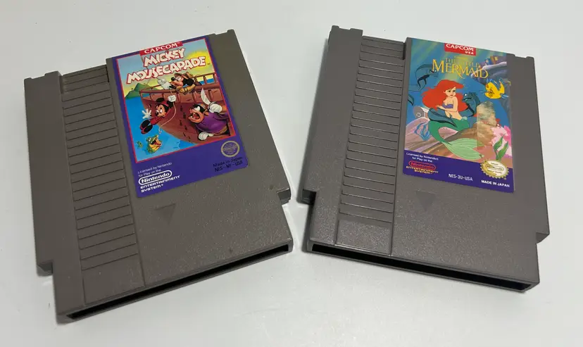 Vintage Disney Capcom Nintendo Games The little Mermaid & Mickey Mousecapade