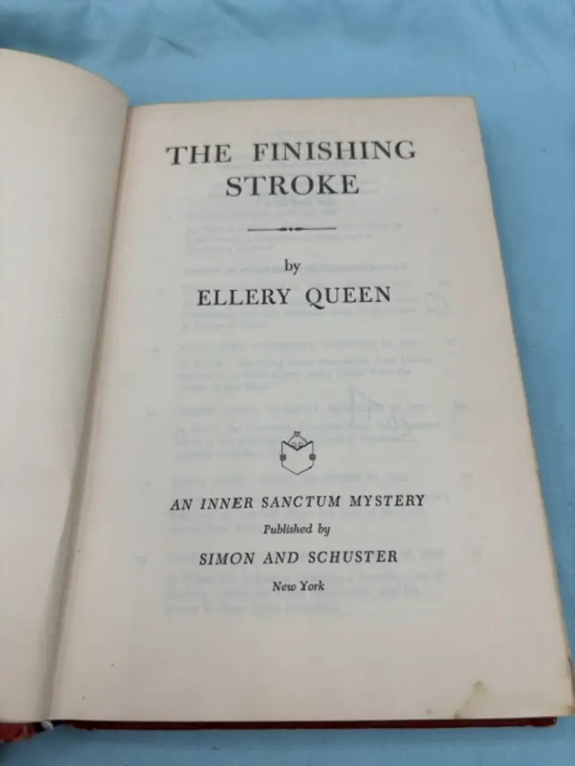 The Finishing Stroke By Ellery Queen 1958 Hardcover..E-5